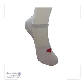 جوراب کالج بنددار دخترانه طرح تک قلب