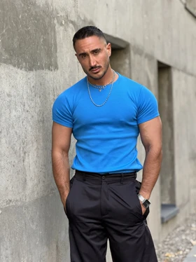 تیشرت ورزشی Fit-shert ساده آبی