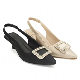 کفش مجلسی زنانه پاشنه‌دار 3 سانت مدل 400354 _ sandal valentino