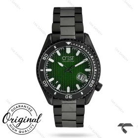 ساعت کرست مردانه 6318-4 مشکی صفحه سبز Crest-10990-G