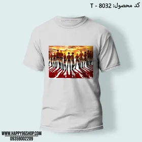 تیشرت با طرح انیمه Attack on Titan کد T - 8032