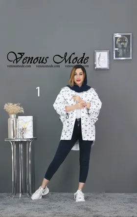 مانتو مخمل طرح دار