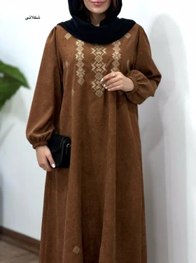 پیراهن مانتویی گلدوزی شیوا