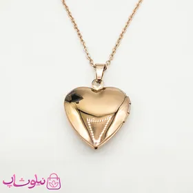 گردنبند دخترانه طرح قلب بازشو رزگلد