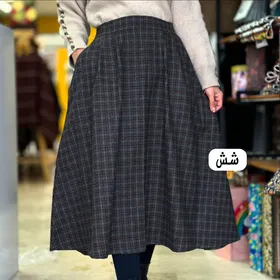 دامن پشمی چهارخونه