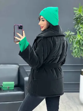 کاپشن سیلیکونی جلوباز کمردار