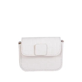 مینی کیف چرم زنانه مزون (سفید)