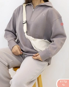 دورس یقه دارنیم زیپ 7125