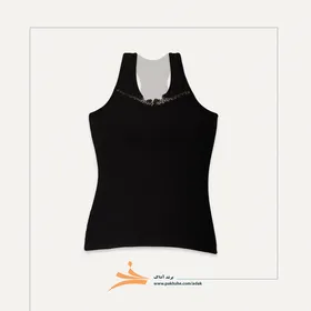 تاپ نخ پنبه زنانه پشت قهرمانی آداک رنگ مشکی