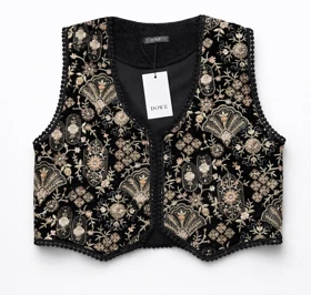 کراپ مخمل گلدوزی مشکی