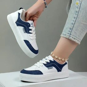 کفش و کتانی اسپرت زنانه و دخترانه مدل فشیون FASHION رنگ سفید سرمه ای