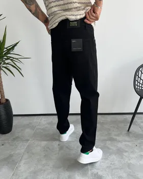 شلوار جین پارچه کش مشکی BERSHKA