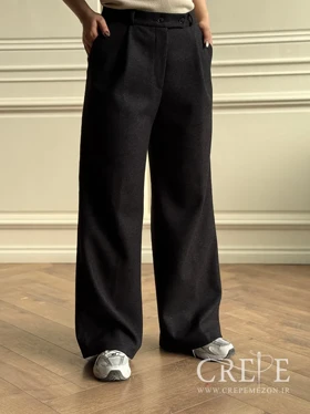 شلوار بگ پیله دار فوتر کمربند دار قد 110