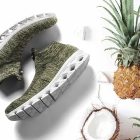 کتانی راحتی قطره جزبا یشمی ملانژ - Jazba Qatra Sockün Olive