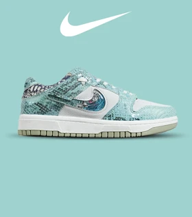 کفش کتانی مردانه و زنانه آبی سفید NIKE dunk low steam puppet مدل 7225