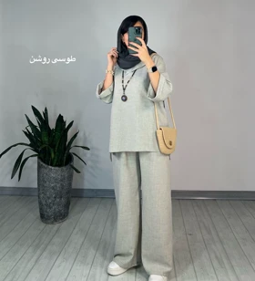 ست تونیک و شلوار تافته 1