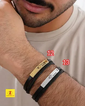 دستبند چرم مردانه