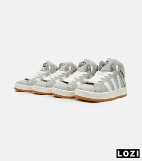 کفش کتانی نیم ساق مردانه و زنانه طوسی سفید ADIDAS Campus