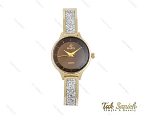 ساعت داتیس زنانه طلایی بند نگین سواروسکی Datis-3753-L
