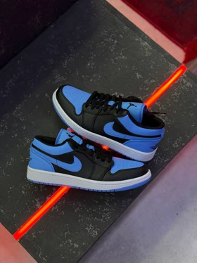 کتانی نایک ایر جردن 1 بدون ساق یونیورسیتی آبی مشکی Nike Air Jordan 1 Low University Blue sneakers
