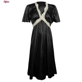 لباس خواب زنانه رنگ مشکی مدل 5246-F08
