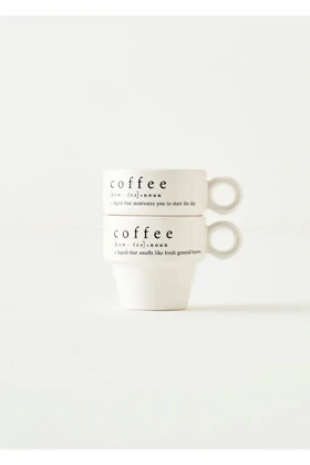 ست فنجان اسپرسو Bella Maison مدل Coffeeaholic سرامیکی - مشکی