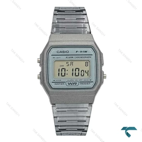 ساعت کاسیو F-91W نوستالژی سفید شیشه ای Casio-7647-U