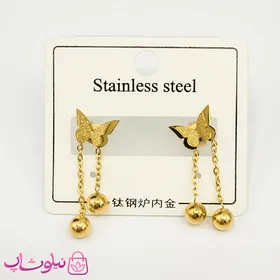 گوشواره میخی پروانه آویزدار