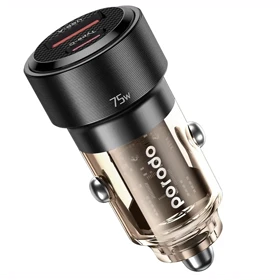 شارژر فندکی پورودو Porodo مدل PD-75TDCC-BK توان 75 وات دو پورت