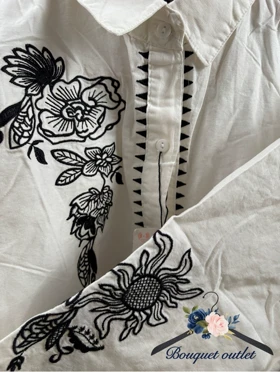 شومیز سفید گلدوزی ZARA