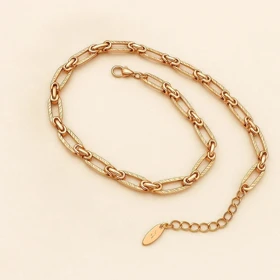 گردنبند زنجیری ژوپینگ زنانه طرح بیضی طلایی | مدل ترند و براق