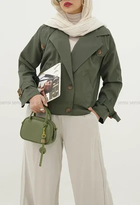 ترنچ کت آستر دار4دکمه کد1004697