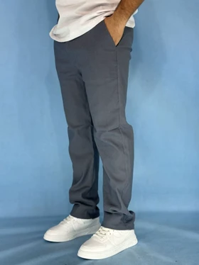 شلوار مردانه بنگال کش دم پا ساده مدل Behnam-طوسی تیره