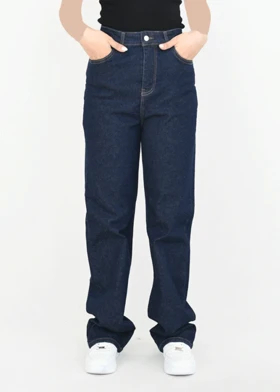 شلوار نیم بگ سرمه ای تیره