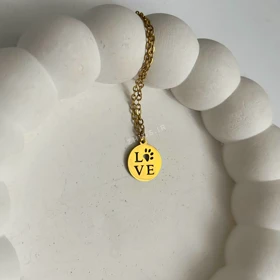 گردنبند مینیمال طلایی لاو و پنجه گربه