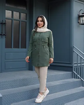 مانتو زنانه یقه مردانه مدل پالیز کد 714