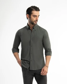 ام کی کالکشن پیراهن آستین بلند mk-23577-green