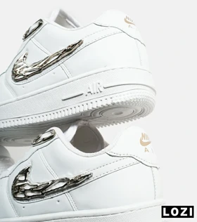 کفش کتانی مردانه و زنانه سفید نایک NIKE AIR FORCE 1.7 lv8 White gold