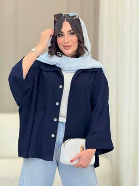 مانتو پانچ تک جیب پشت پیله