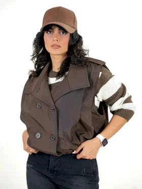 وست زنانه zara (قهوه ای تیره)