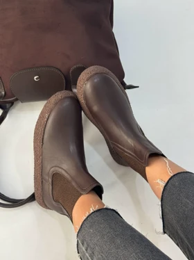 نیم بوت دوکش چرمی 4282