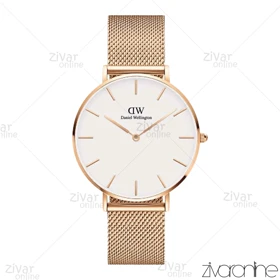 ست ساعت دنیل ولینگتون حصیری رزگلد صفحه سفید 103648