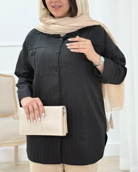 تونیک مانتویی مشکی محرمی کد2 (کد محصول 1711)
