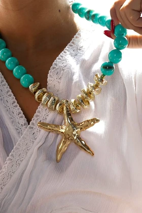 گردنبند وارداتی زارا star فیروزه