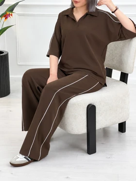 ست بلوز و شلوار کبریتی ترانه (شکلاتی)