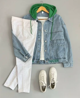 کت جین گلدوزی شده کد 2606