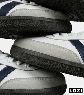 کفش کتانی مردانه و زنانه سفید سرمه ای ADIDAS Samba مدل 7005