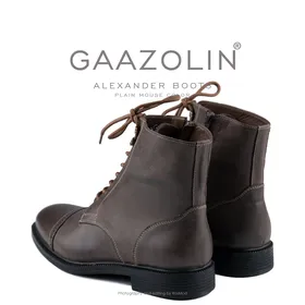 بوت اسکندر گازولین قهوه‌ای کلاسیک - GAAZOLIN Alexander Boots Smooth Plain Mouse