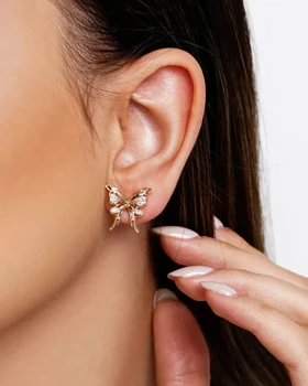 گوشواره میخی پروانه ژوپینگ