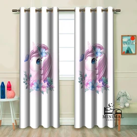 پرده کودک طرح اسب تک شاخ مدل W4861